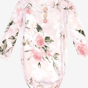 Posh Peanut pink vintage rose tie gown 0-3 mnths